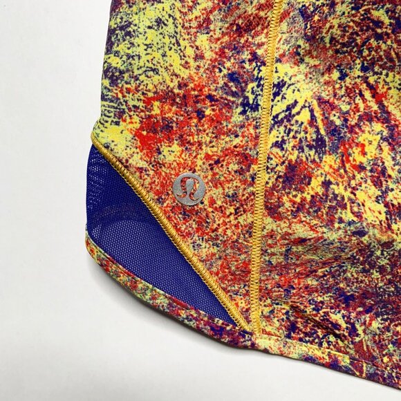 Lululemon Seawheeze 2019 Hotty Hot Shorts 4” Yellow / Purple WDSM/PGB NWT Size 8 - Picture 7 of 7
